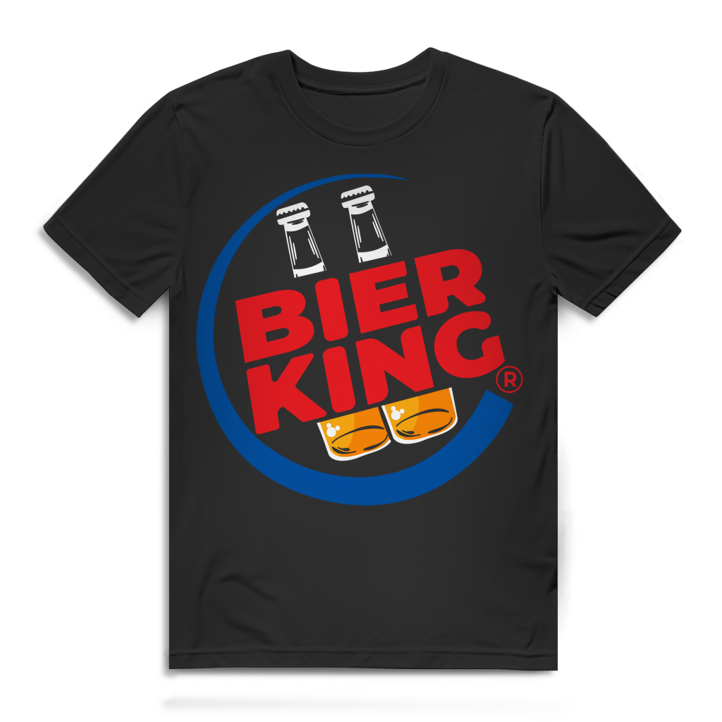 Bier King T Shirt Herren Bierliebhaber Geschenk Party Grillmeister Outfit Black