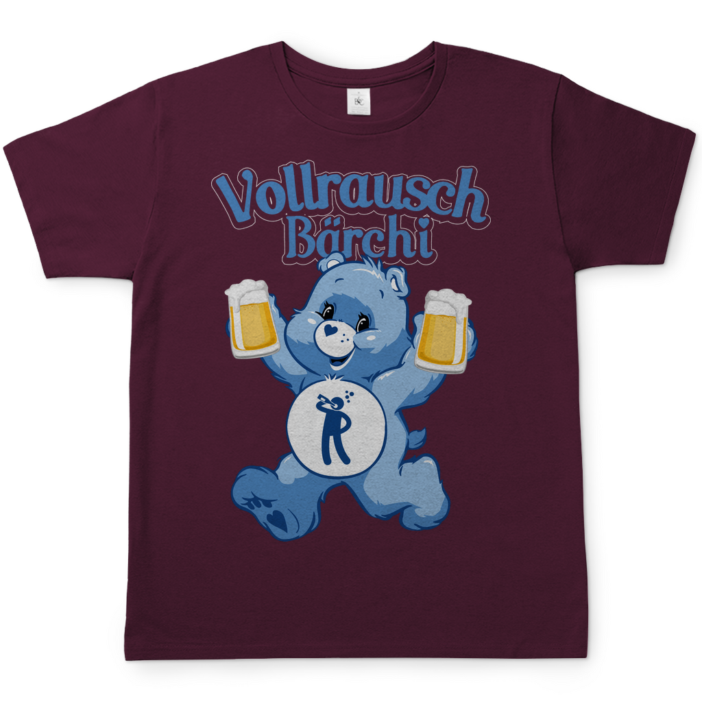 Vollrausch Bärchi - Glücksbärchi - Herren Shirt Burgundy