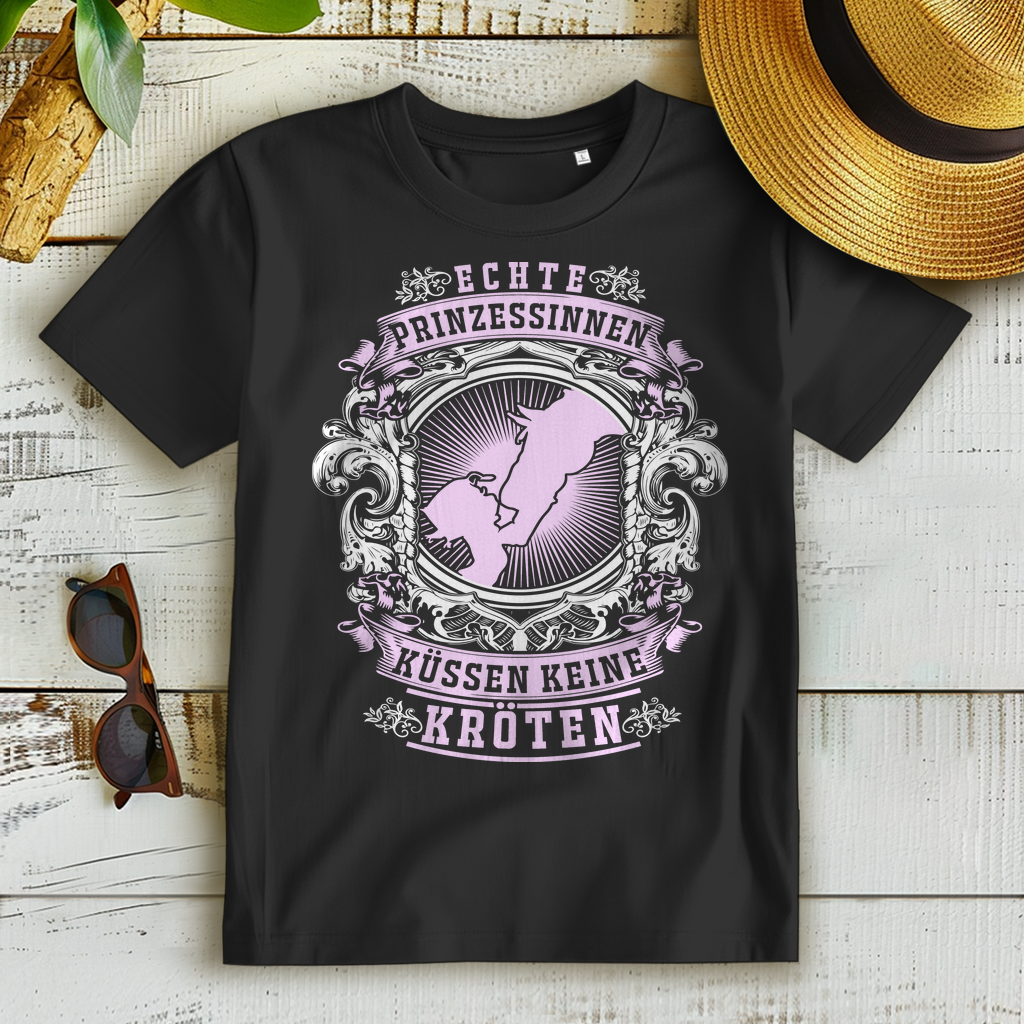 Echte Prinzessinnen Reiterin Shirt Damen – Pferde statt Kröten – Bio Baumwolle