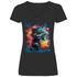 We´re All Mad Here Grinsekatze - V-Neck Damenshirt Black