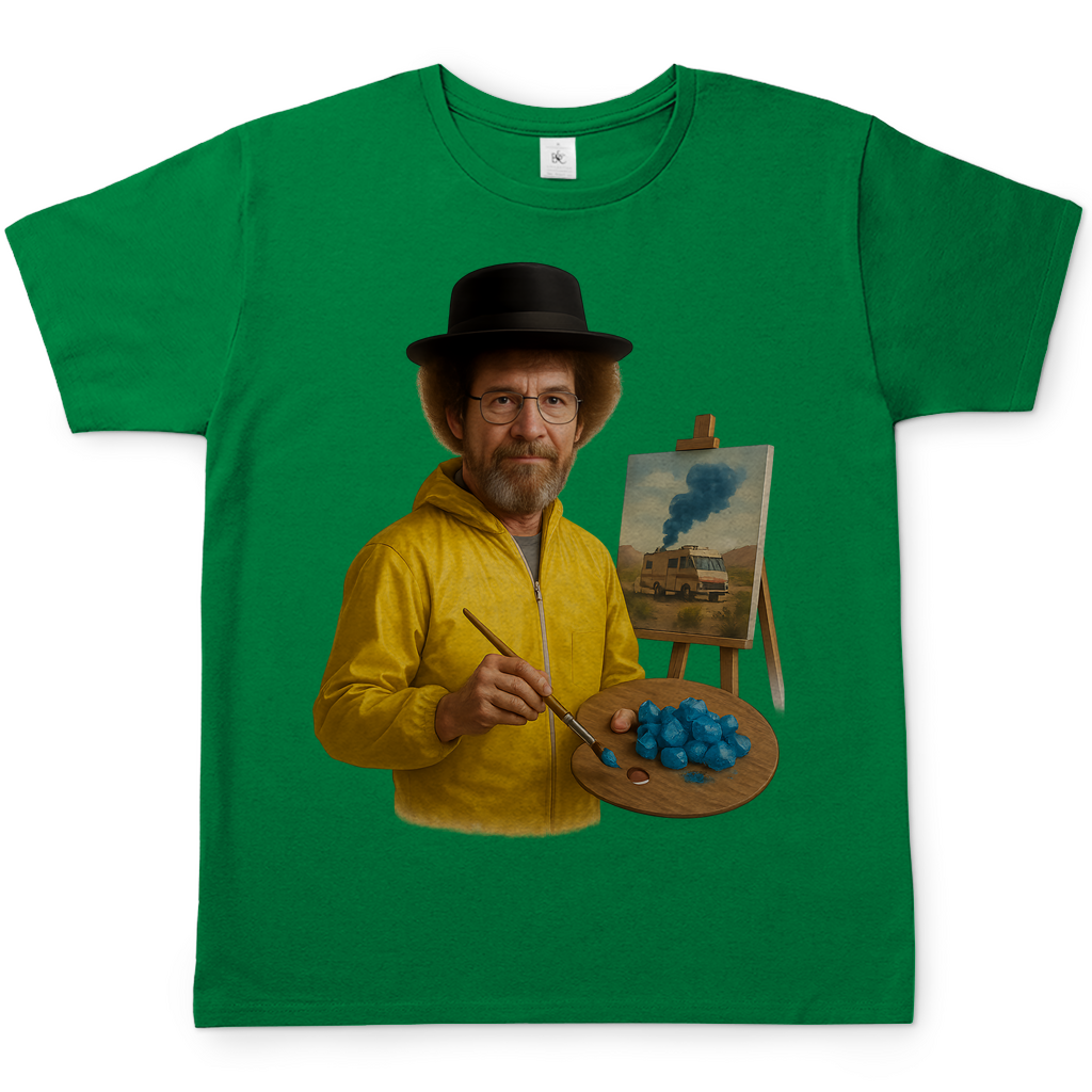 Bob Ross x Walter White Breaking Bad Mashup - Herren T-Shirt Kelly Green