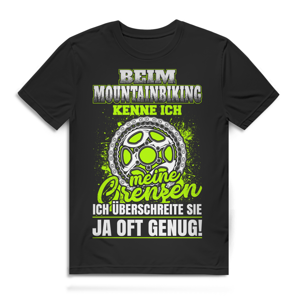 Mountainbike Shirt Männer Grenzen überschreiten beim Mountainbiking Fun T-Shirt Black