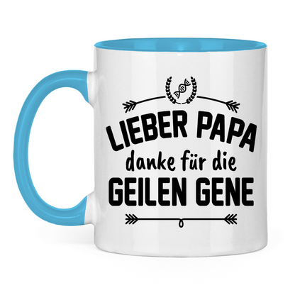 Lieber Papa danke für die geilen Gene - Tasse zweifarbig