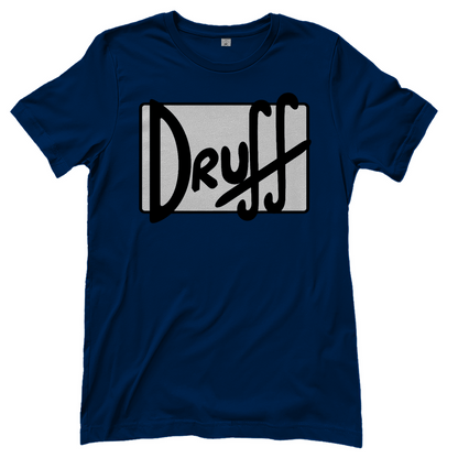 Damen T-Shirt druﬀ – Bold Retro Logo Design im Cartoon-Style Navy