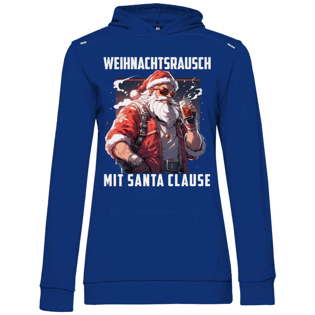 Weihnachtsrausch mit Santa Clause - Damen Hoodie Royal