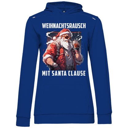 Weihnachtsrausch mit Santa Clause - Damen Hoodie Royal