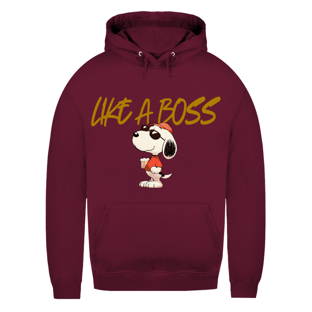 Peanuts Snoopy mit Bier Like a Boss - Damen Hoodie Burgundy
