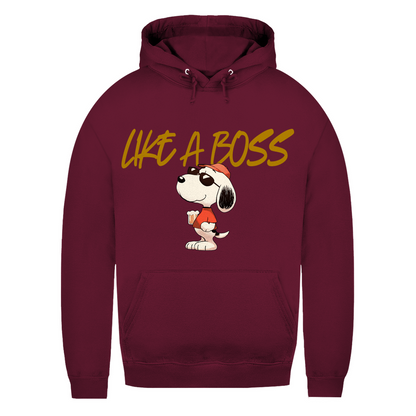 Peanuts Snoopy mit Bier Like a Boss - Damen Hoodie Burgundy