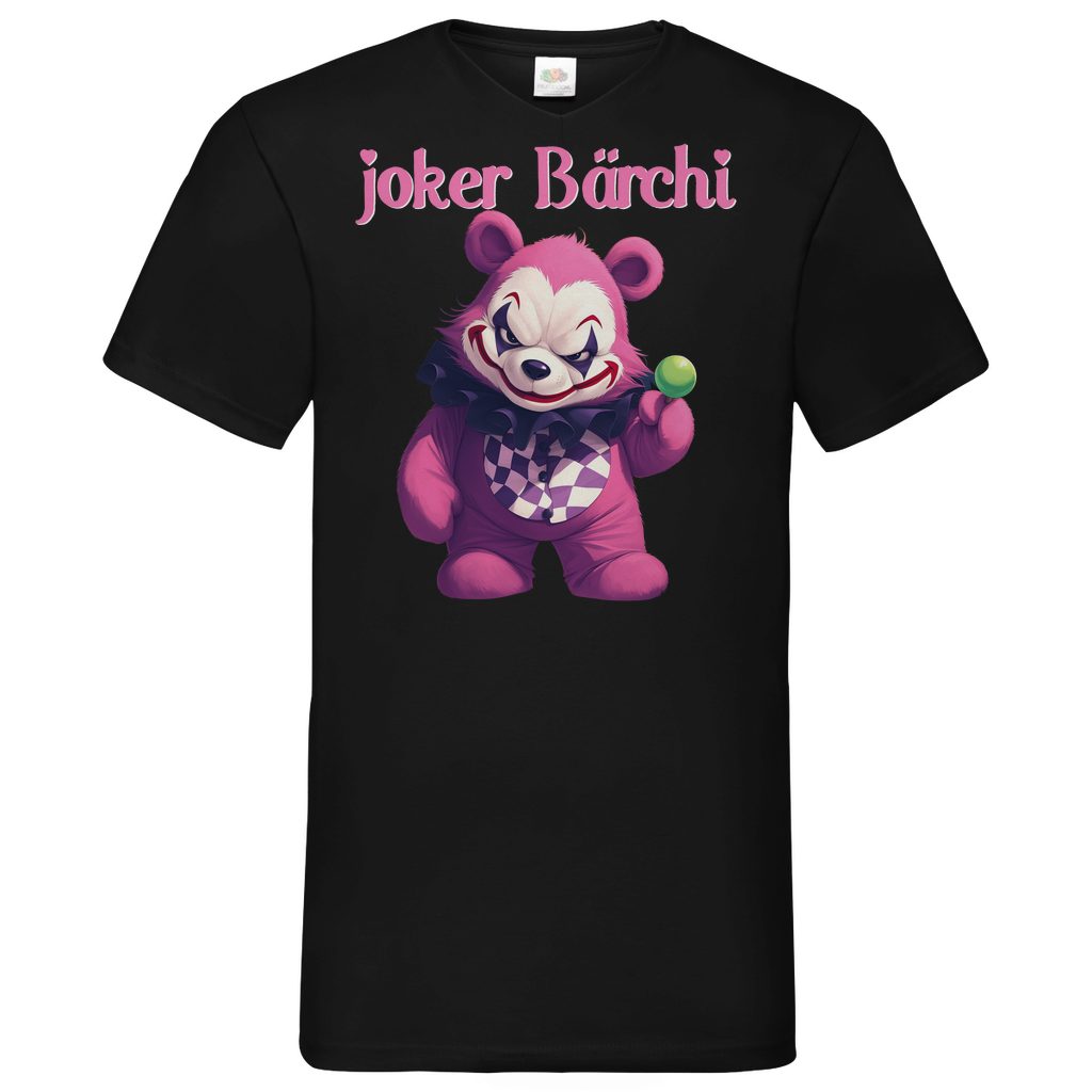 Joker Bärchi - Glücksbärchi - Herren V-Neck Shirt Black