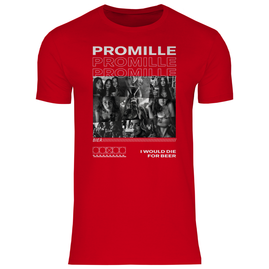 Promille Bier i would die for beer - Herren Shirt Red