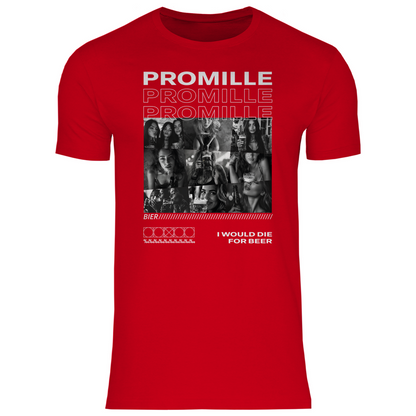 Promille Bier i would die for beer - Herren Shirt Red
