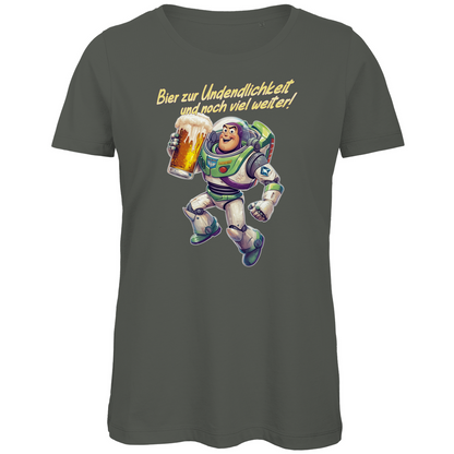 Bier zur Unendlichkeit und noch viel weiter - Buzz Lightyear Toy Story - Damen Premium Bio T-Shirt Millennial Khaki