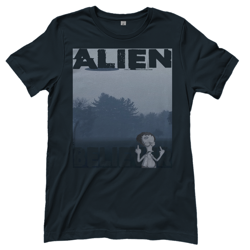 Alien Believer Roger - Damen T-Shirt Dark Grey Solid