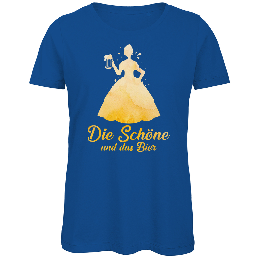 Die schöne und das Bier - Prinzessin Aquarell - Damen Premium Bio T-Shirt Royal Blue