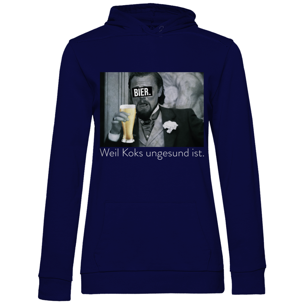 Leonardo DiCaprio - Bier weil Koks ungesund ist - Damen Hoodie Navy Blue