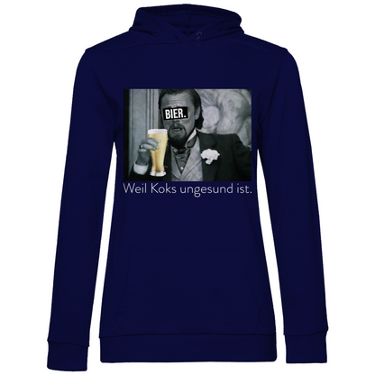 Leonardo DiCaprio - Bier weil Koks ungesund ist - Damen Hoodie Navy Blue