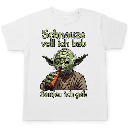 Herren T-Shirt Yoda Schnauze Voll Ich Hab Saufen Ich Geh White