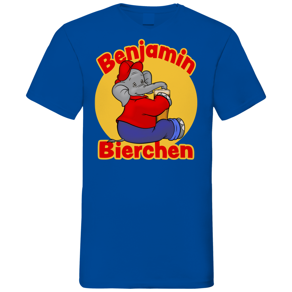 Benjamin Blümchen Bierchen - Herren V-Neck Shirt Royal Blue
