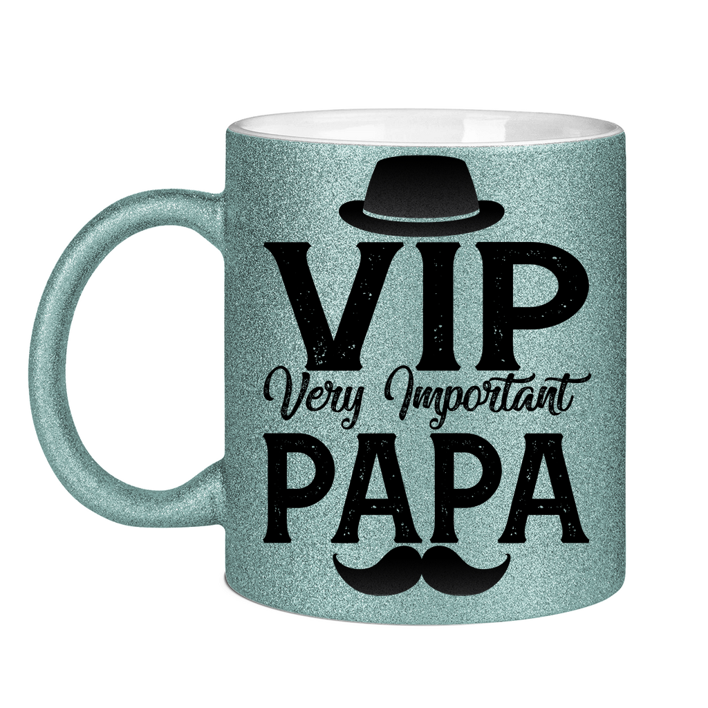 VIP very important Papa - Glitzertasse Light Blue Glitter One size