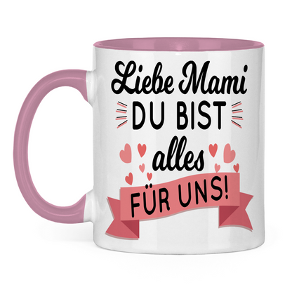 Liebe Mami du bist alles für uns! - Tasse zweifarbig