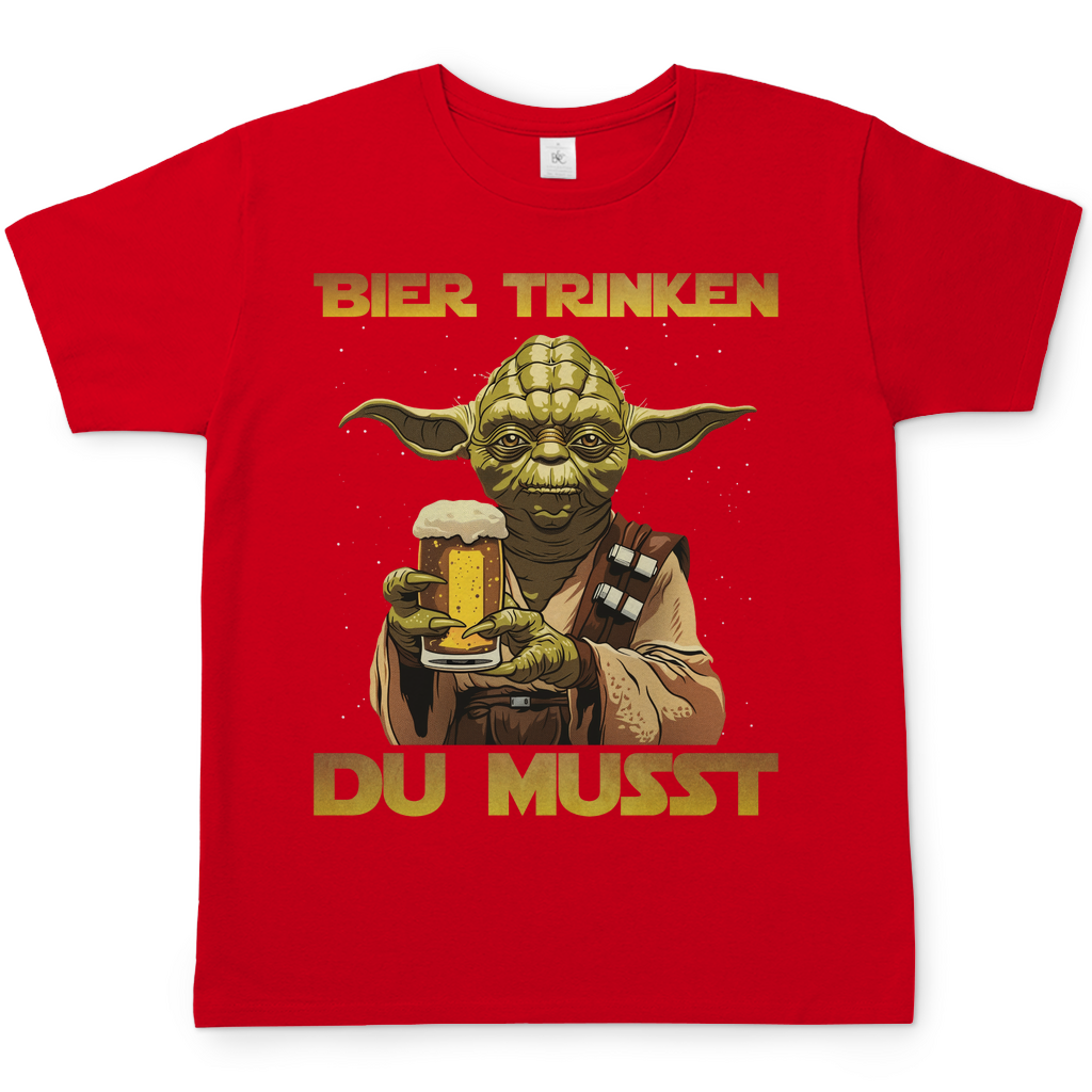 Bier trinken du musst - Yoda Star Wars - Herren Shirt Red