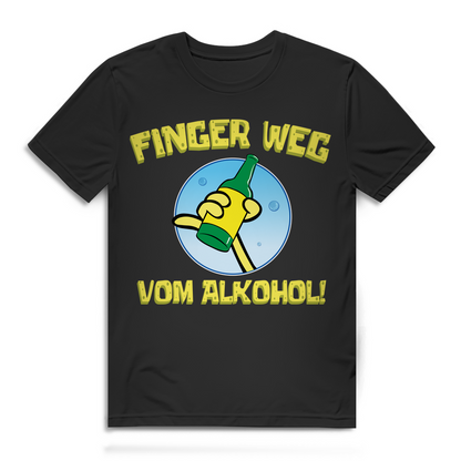 Lustiges Herren Shirt Finger weg vom Alkohol Beer Bottle Flaschen Design Bio