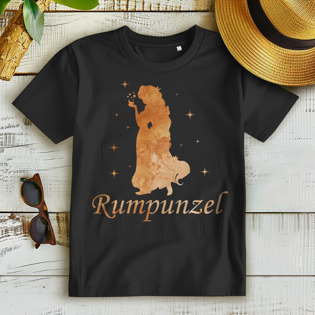 Alkohol Shirt Frauen – Rumpunzel Motiv mit Prinzessin und Cocktail Glas
