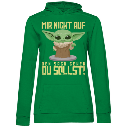 Mir nicht auf den Sack gehen du sollst Baby Yoda Grogu - Damen Hoodie Kelly Green