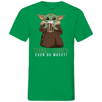 Dein Bier exen du musst Baby Yoda - Herren V-Neck Shirt Kelly Green