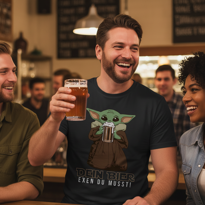 Dein Bier exen du musst Baby Yoda - Herren Shirt