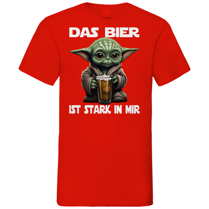 Das Bier ist stark in mir - Baby Yoda Grogu - Herren V-Neck Shirt Red