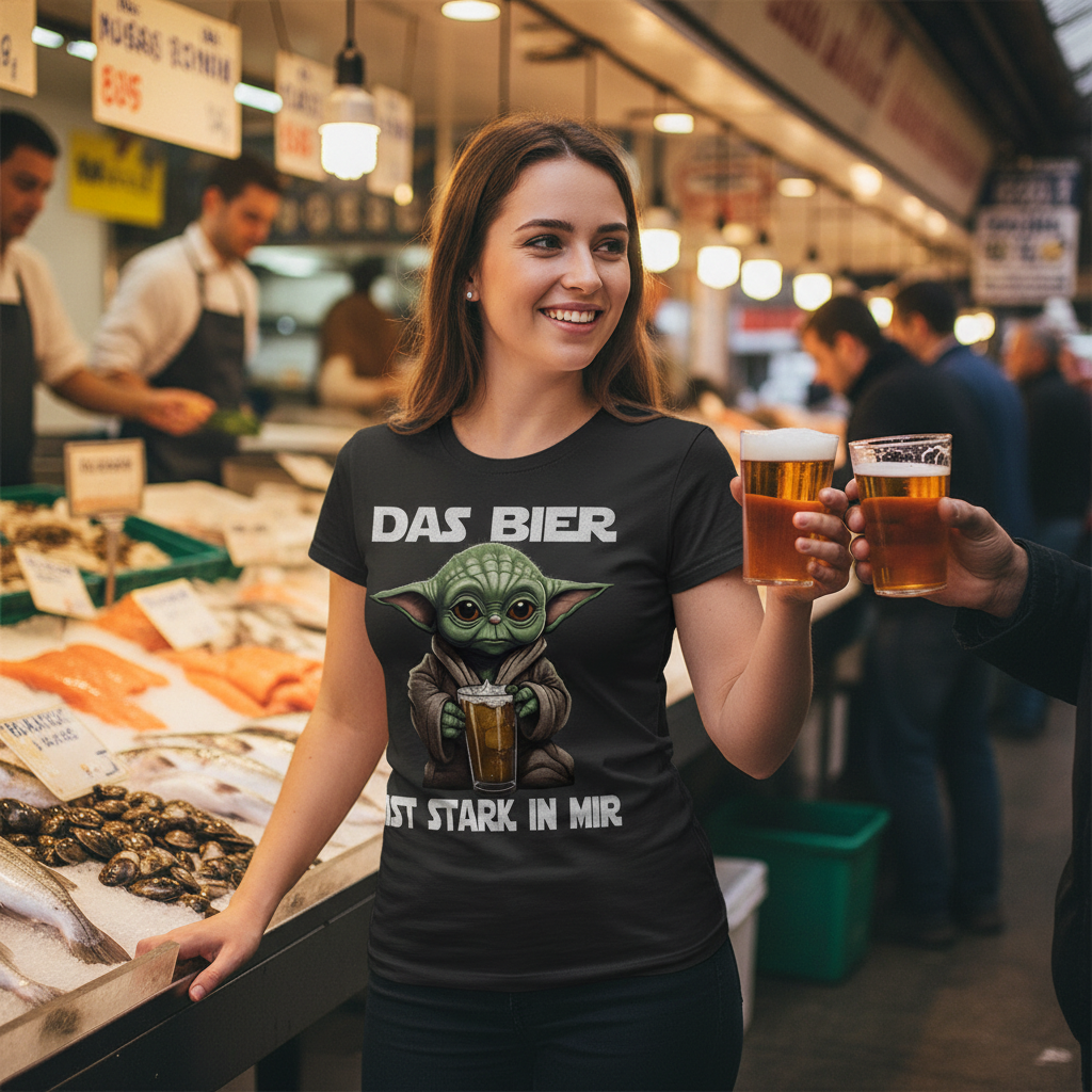 Das Bier ist stark in mir - Baby Yoda Grogu - Damenshirt