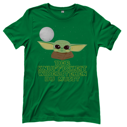 Der Knuffigkeit widerstehen du musst - Baby Yoda Grogu - Damenshirt Kelly Green