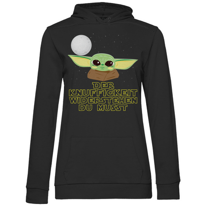 Knuffigkeit widerstehen - Baby Yoda Grogu - Damen Hoodie Black