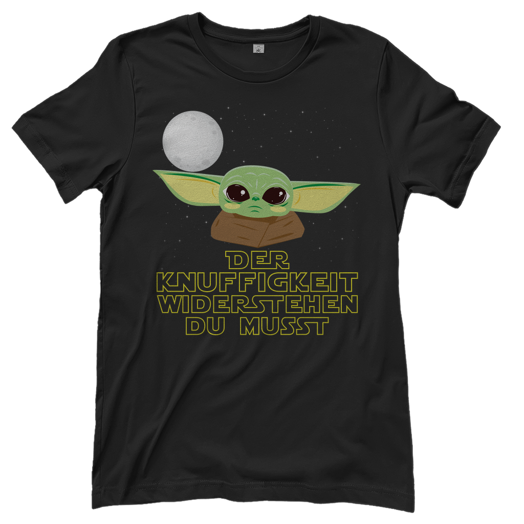 Der Knuffigkeit widerstehen du musst - Baby Yoda Grogu - Damenshirt Black