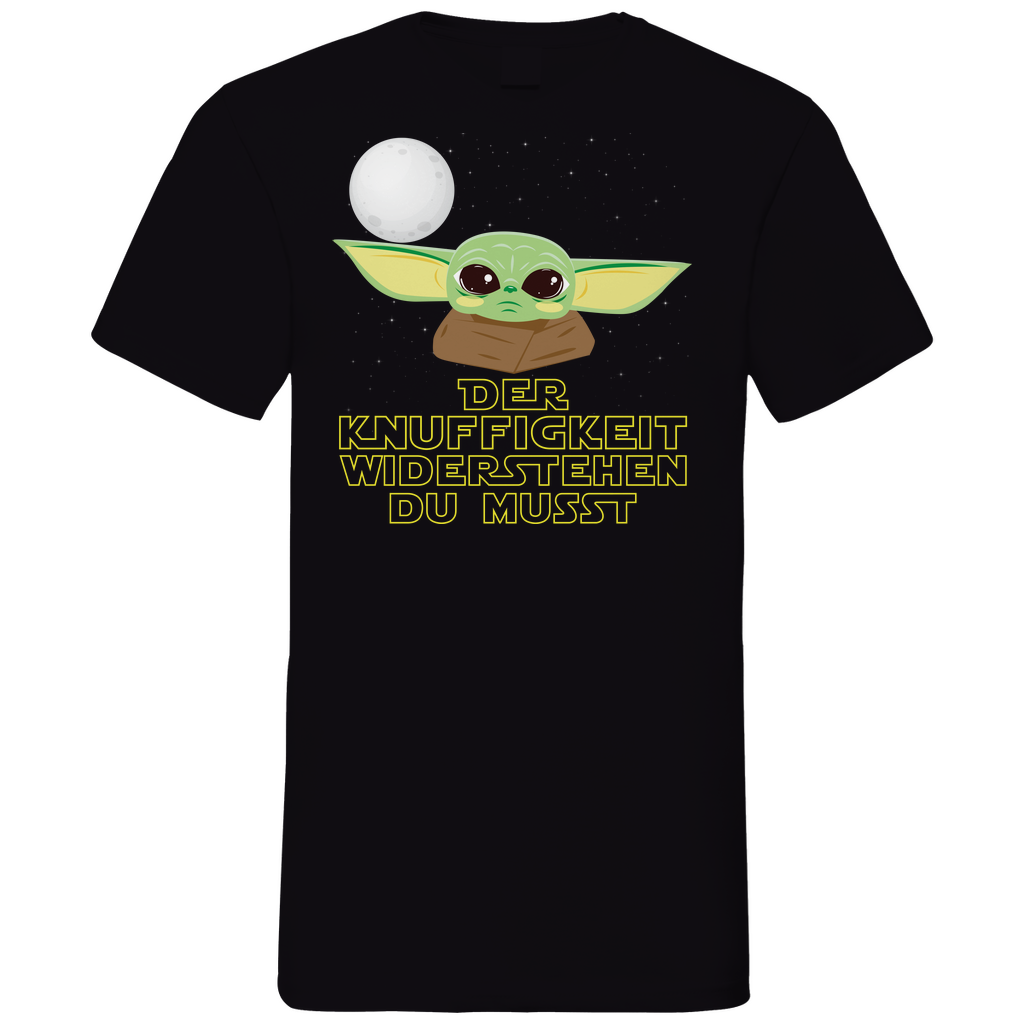 Knuffigkeit widerstehen - Baby Yoda Grogu - Herren V-Neck Shirt Black