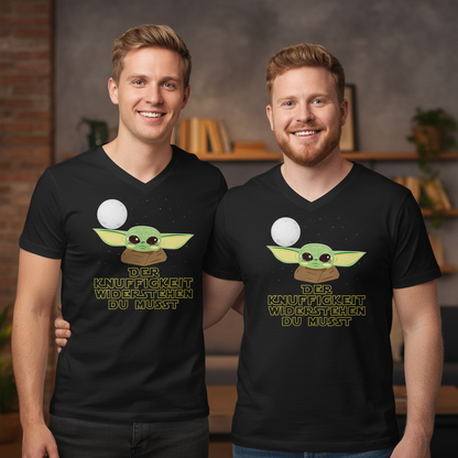Knuffigkeit widerstehen - Baby Yoda Grogu - Herren V-Neck Shirt