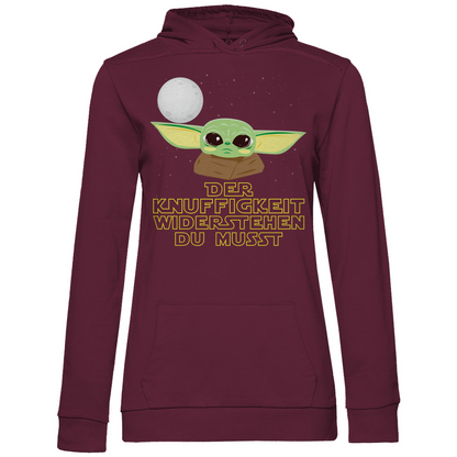 Knuffigkeit widerstehen - Baby Yoda Grogu - Damen Hoodie Wine