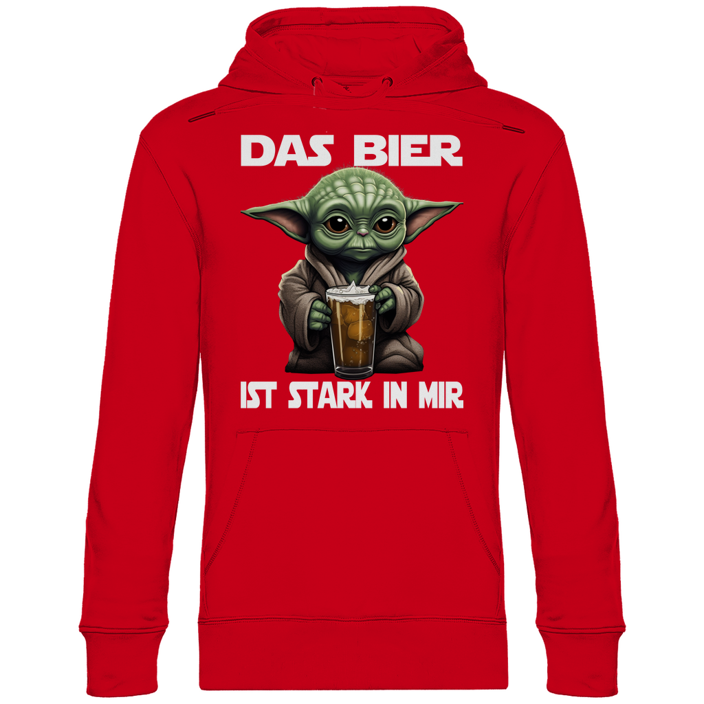Das Bier ist stark in mir - Baby Yoda Grogu - Unisex Hoodie Red