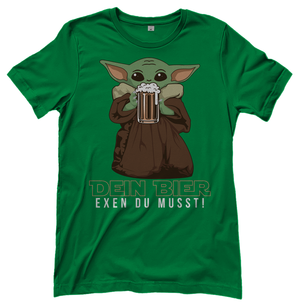 Dein Bier exen du musst Baby Yoda - Damenshirt Kelly Green