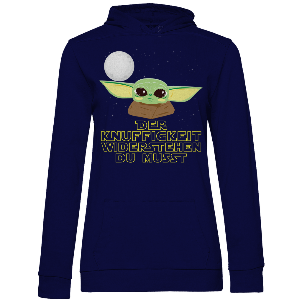 Knuffigkeit widerstehen - Baby Yoda Grogu - Damen Hoodie Navy Blue