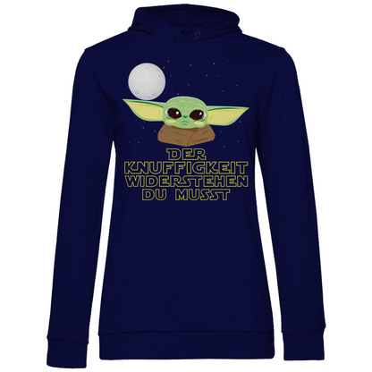 Knuffigkeit widerstehen - Baby Yoda Grogu - Damen Hoodie Navy Blue