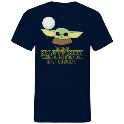 Knuffigkeit widerstehen - Baby Yoda Grogu - Herren V-Neck Shirt Navy