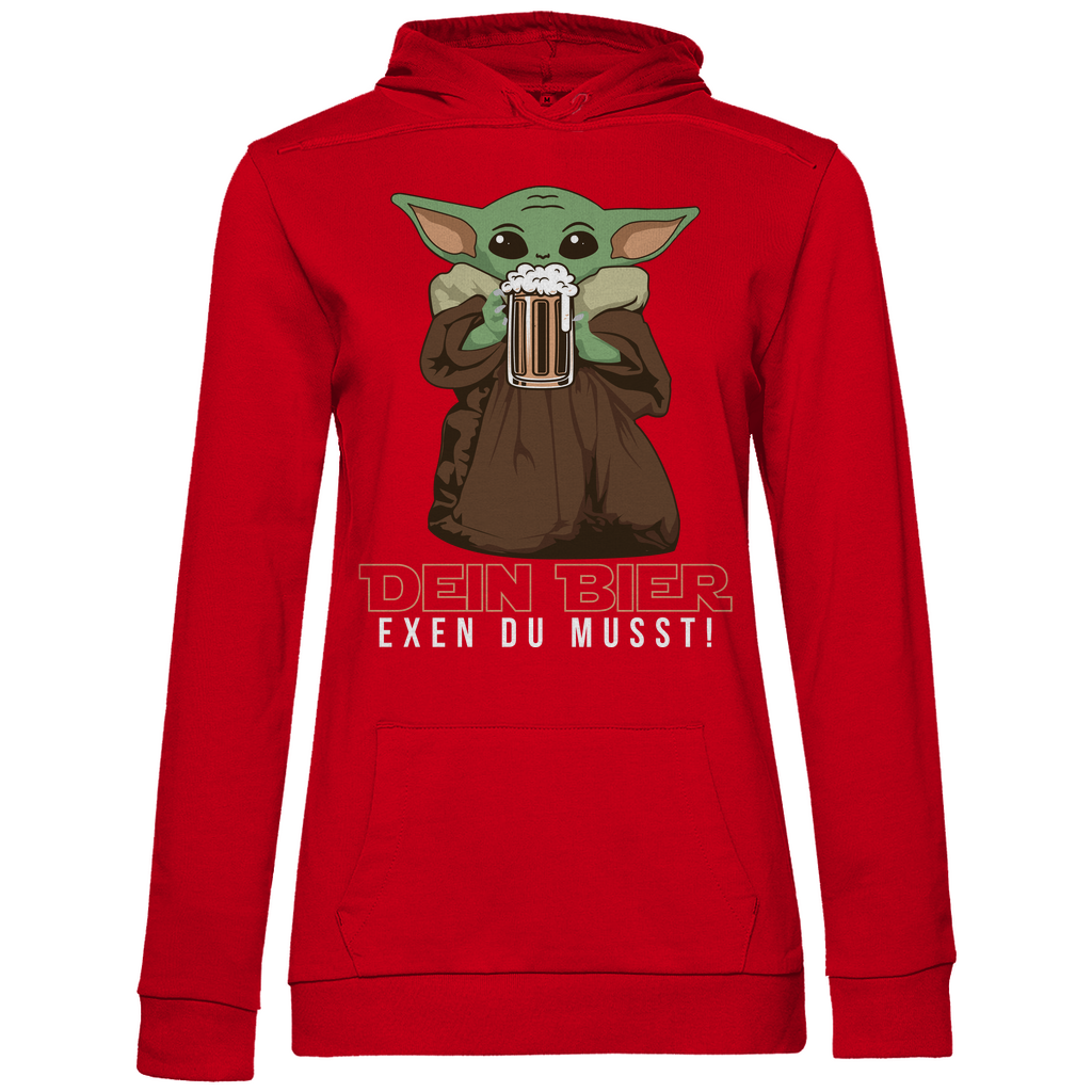 Dein Bier exen du musst Baby Yoda - Damen Hoodie Red