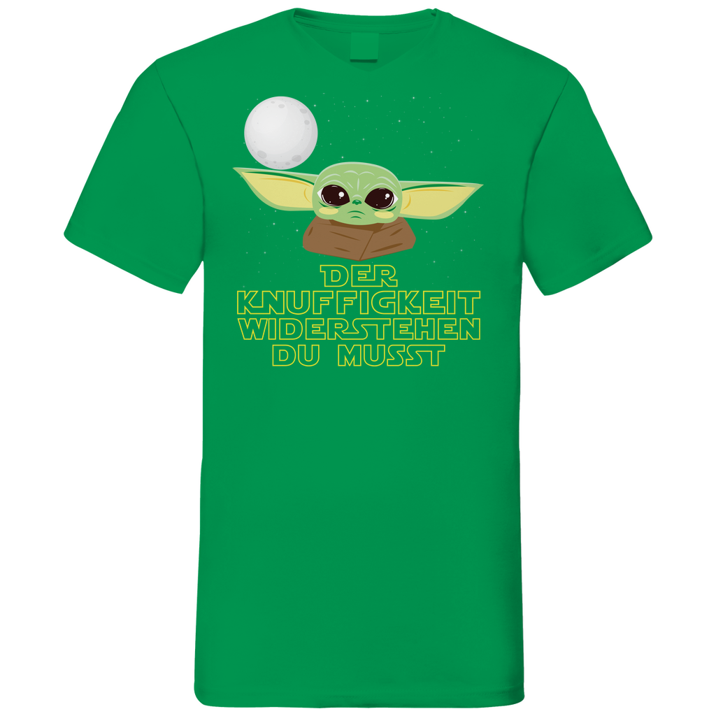 Knuffigkeit widerstehen - Baby Yoda Grogu - Herren V-Neck Shirt Kelly Green