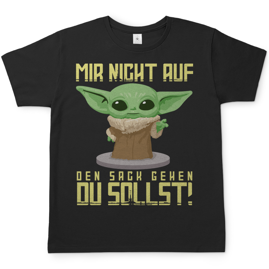 Mir nicht auf den Sack gehen du sollst Baby Yoda Grogu - Herren Shirt Black