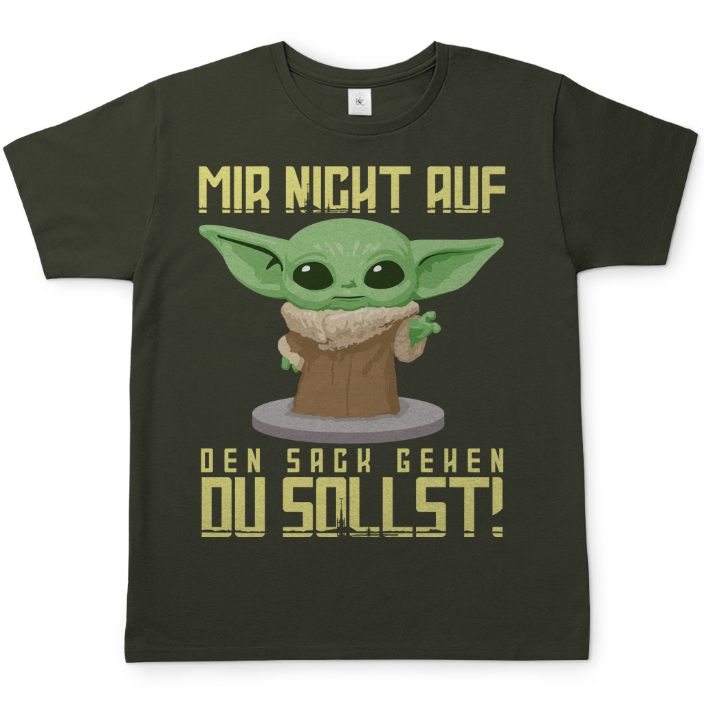 Mir nicht auf den Sack gehen du sollst Baby Yoda Grogu - Herren Shirt Urban Khaki