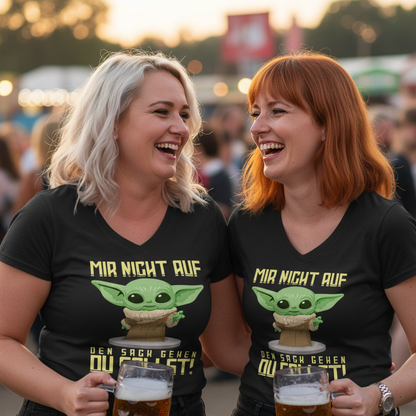 Mir nicht auf den Sack gehen du sollst Baby Yoda Grogu - V-Neck Damenshirt