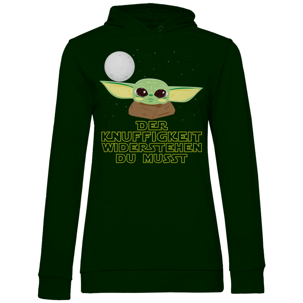 Knuffigkeit widerstehen - Baby Yoda Grogu - Damen Hoodie Forest Green