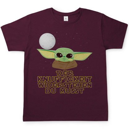 Der Knuffigkeit widerstehen du musst - Baby Yoda Grogu - Herren Shirt Burgundy